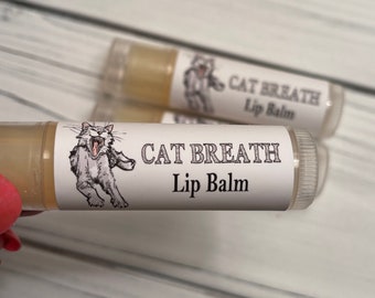 Cat Lover, Cat Breath Lip Balm, Funny Gag gift for Crazy Cat Lady, Stocking Stuffer, Natural Ingredients, Gift for Her Chapstick