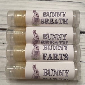 Bunny Breath Lip Balm, Bunny Farts, Funny Gag gift, Bunny Lover, Gift for Her, Easter Basket Gift, CoWorker Gift Stocking Stuffer