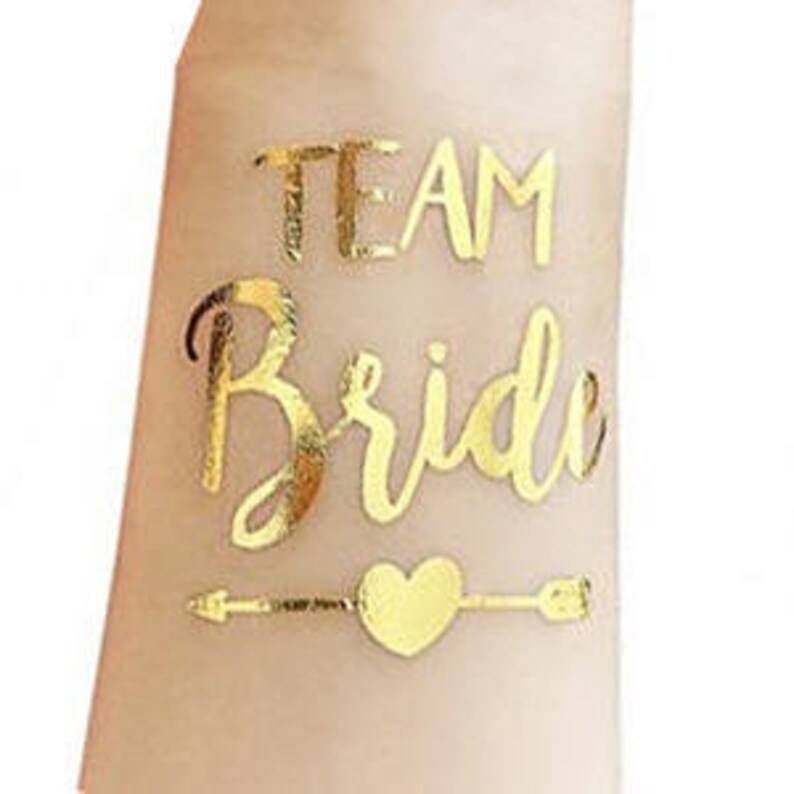 Bachelorette Party Tattoo,team Bride Gold Tattoo, Bride Tribe, Bride ...
