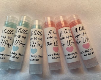 A Little One is On the Way Baby Shower Favors,  Lip Balm, Baby Shower Party Favors, Chap Stick, Personalized Baby Shower Favors