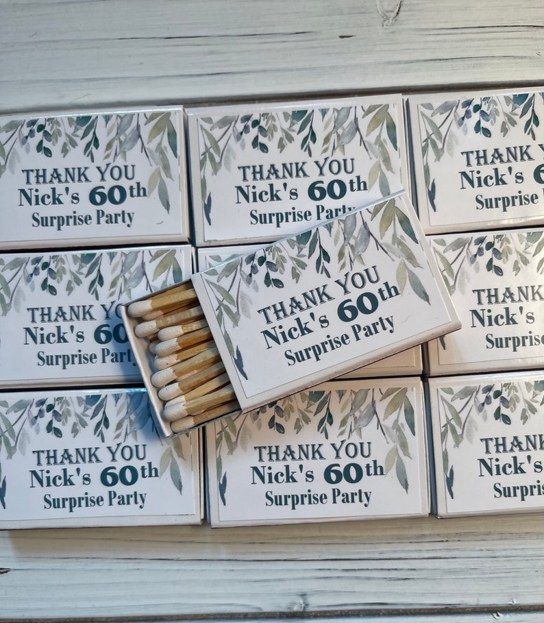 Wedding Matches, Bridal Shower Matches, Anniversary Matches, Wedding Favors, The Perfect Match, Love Struck, Personalized Matches Greenery image 2