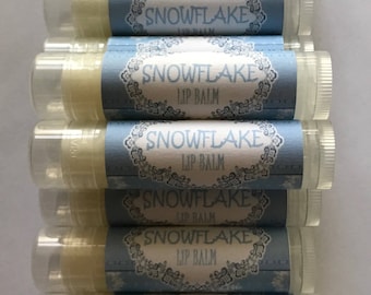 Snowflake Lip Balms,  Christmas Stocking Stuffer, Giveaway Gift, Winter Lip Balms,  Personalized Lip Balms Coworker Gift