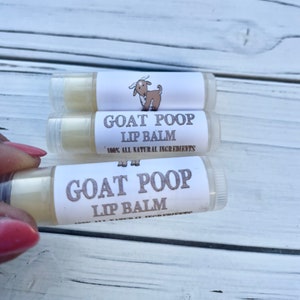 Goat Poop Lip Balm, Funny Gag gift for Farm Girl, Goat  Lover, Stocking Stuffer, 100% all natural ingredients, Gift for Her Chapstick