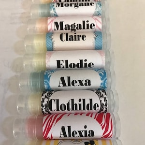 Bachelorette Party Personalized Lip Balms, Wedding Favors, Bridal Shower Favors, All Natural Ingredients, You Choose Color and Personalize