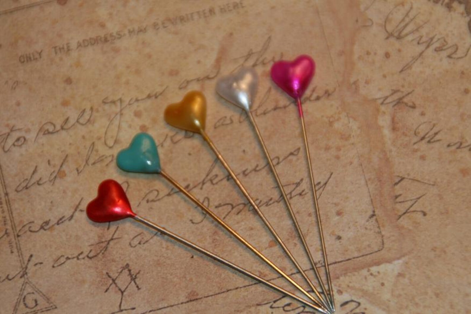 Heart Sewing Pins Heart Pins Heart Straight Pins Wedding Etsy