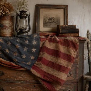 Antique Embroidered American Flag - Etsy