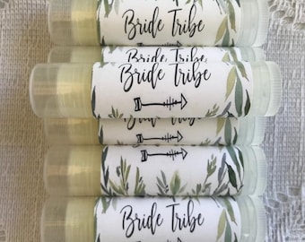 Bride Tribe Lip Balm, Bachelorette Party Favors, Bridesmaid Gift Chapstick Greenery