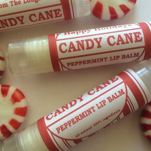 Peppermint Lip Balms, Christmas Stocking Stuffer, Giveaway Gift, Winter Lip Balms, Personalized Lip Balms Coworker Gift, Christmas Gift image 1