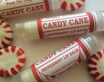 Peppermint Lip Balms,  Christmas Stocking Stuffer, Giveaway Gift, Winter Lip Balms,  Personalized Lip Balms Coworker Gift, Christmas Gift