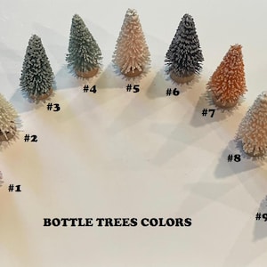 Bottle Brush Christmas Trees Miniature 2&quot; tall variety of colors Bottle Tree Christmas Trees