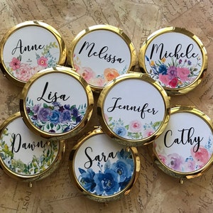 Bridesmaid Compact Mirror, Bridesmaid Gift,Personalized Mirror Compact Gift, Bridal Party Gift, Maid of Honor Gift, Stocking Stuffer