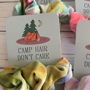 Camp Hair don't care, Scrunchies, Tie Dye Scrunchies, Hair Ties, LDS Girls Camp Hair Dont Care image 2