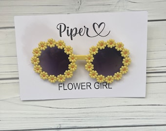 Flower Girl Gift Sunglasses, Daisy Sunglasses, Toddler Gift, Personalized Flower Girl Gift, Accessories,  Girl Birthday Party Favor