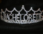 Bachelorette Tiara, Bachelorette Crown, Bachelorette Rhinestone Tiara, Bachelorette Party, All Metal Silver Plated With Quality Rhinestones