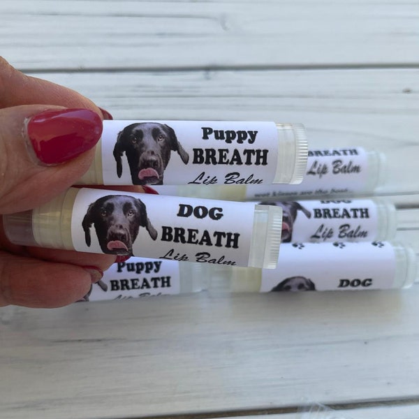 Dog Breath Lip Balm, Puppy Breath Lip Balm, Funny Gag gift for Dog Mom, Stocking Stuffer, Natural Ingredients, Gift for Her, Chapstick