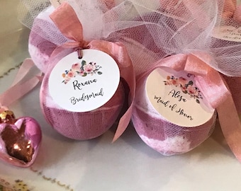 Bath Bomb Bridesmaid Gift Personalized Maid of Honor Gift, Flower Girl Gift Bridal Party Proposal