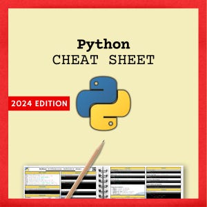 Python Programming 2025 Cheat Sheet for Beginners and Advanced | - Etsy UK