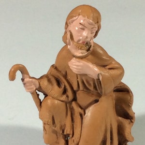 Joseph, Plastic, Made In Italy, Crèche, Nativity, Christmas, Jesus, Birth, Mid Century, Made In Italy, Italian