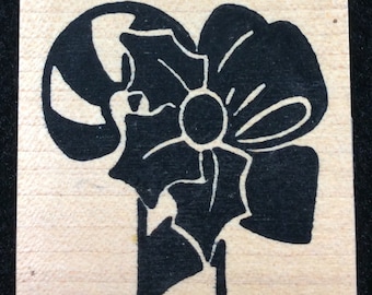 Candy Cane Wood Mounted Rubber Stamp By Smith And Rowe, Christmas, Holiday, Winter, Tree, Decor, Decoration