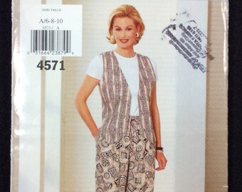 See & Sew Now Misses Vest And Pant Pattern 4571 Size 6, 8, 10  Very Easy, It's Easy Butterick
