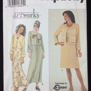 Simplicity Misses&#39; Dress And Jacket Pattern 8579 Size 12, 14, 16 Artworks