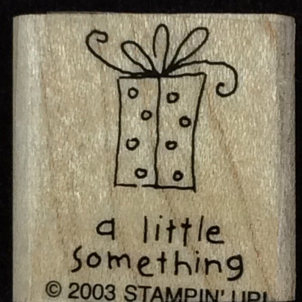 A Little Something Wood Mounted Rubber Stamp From Stampin Up, Sweet And Simple, Gift, Present, Birthday, Christmas, Shower, Birth