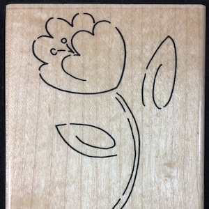Awesome Spring Blossoms Wood Mounted Rubber Stamp From JRL Design, Tulip, Spring, Floral, Flowers, Flower, Easter