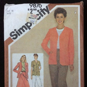 Simplicity Misses' Skirt, Straight Legged Pants And Unlined Cardigan Jacket Pattern 9876 Size 10