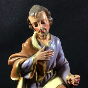 Joseph, DAMAGED, Made In Italy, Crèche, Nativity, Christmas, Jesus, Birth, Mid Century, Paper Mache, Fontanini, 12 Inch Scale, Large