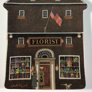 The Town Florist Collector Plate, Building, 4th Issue In The Wysocki Folktown Collection, Bradford Exchange, Town, Flowers, Floral, Flower