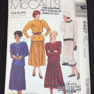 McCall&#39;s Misses&#39; Two-Piece Dress Pattern 4497 Size 10, 12, 14 Cut To Fit