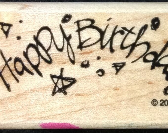 Happy Birthday Banner Wood Mounted Rubber Stamp From the Stampin up Set ...