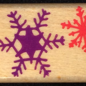 Snowflakes Wood Mounted Rubber Stamp From CMC, Snow, Snowing, Winter, Christmas, Holiday