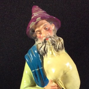 Musician, Bag Pipe Player, Paper Mache, Made In Italy, Crèche, Nativity, Christmas, Jesus, Birth, Mid Century, 8 Inch Scale, Holy Family
