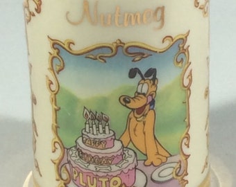 Lenox Pluto Nutmeg Spice Jar, Porcelain, Disney, Gold Trimmed