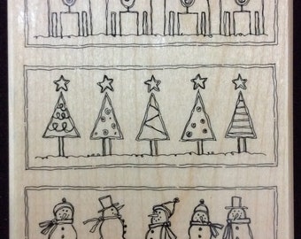 Christmas Reindeer with Swirl Flourish Antlers Dasher Rubber Stamp Stampin/' Up used Retired