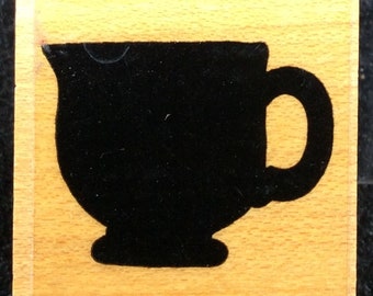 Tea Cup Just A Note Flower Leaf Vintage Rubber Stamp Lot Of 6 Miss You Cup and Saucer Heart Coffee Cup All Occasion Mixed Sentiments