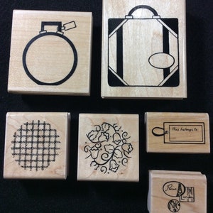 Suitcases And Tags Wood Mounted Rubber Stamp Set From Close To My Heart, Travel, Luggage, Bags, Baggage
