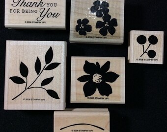 Best Blossoms Wood Mounted Rubber Stamp Set From Stampin Up, Thank You, Flower, Flowers, Floral, Leaves, Garden, Spring, Summer