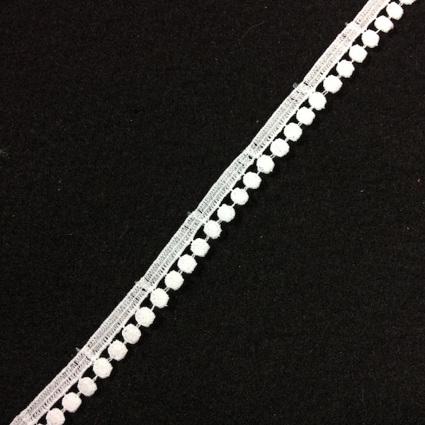 White Venise Single Dot Lace 1/4" Total Width, By The Yard, Trims, Trim, Wedding, Garment, Infant, Hat, Millinery, Costuming, Fashion Design