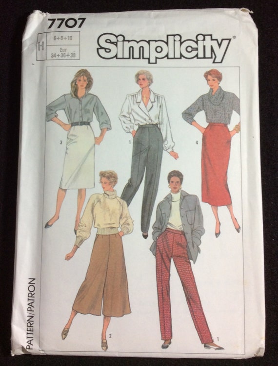 Simplicity Misses' Skirt Pants And Culottes Pattern 7707 | Etsy