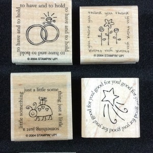 Figuras del discurso Sello de goma montado en madera Set de estampado hacia arriba, bebé, gracias, boda, Navidad, amor, corazón, cupcake, cumpleaños, estrella