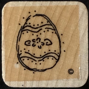 Decorated Easter Egg Wood Mounted Rubber Stamp, Close To My Heart, CTMH, Flower, Spring, Flowers