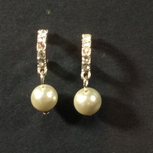 Joyería de diamantes de imitación y perlas Post Pendientes perforados, Boda, Aniversario, Baile de graduación, Todos los días, Nuevo trabajo