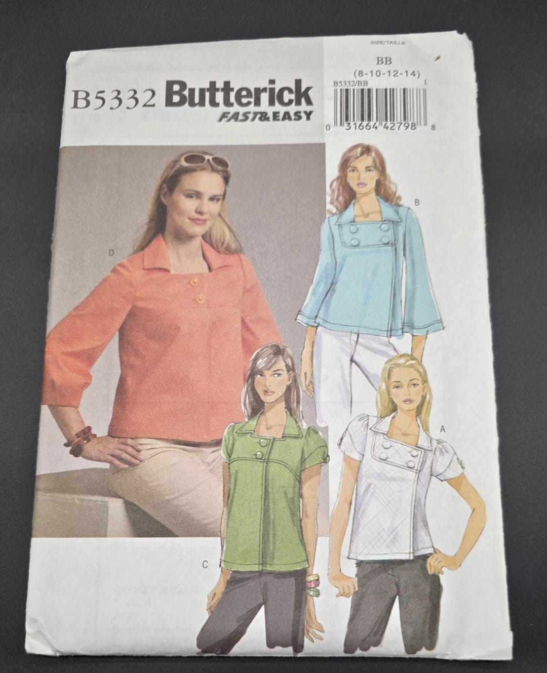 Butterick Fast & Easy Misses' Jacket Pattern B5332 Size 8, 10, 12, 14 ...