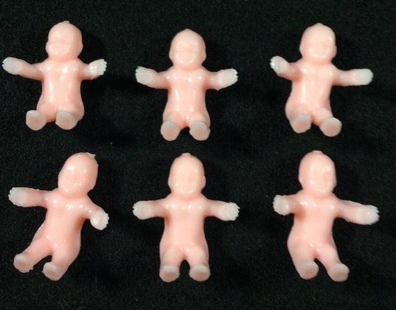 Six Tiny Pink Plastic Babies, Diorama, Doll House, Miniature, Baby, Baby  Shower, Birth, Infant 