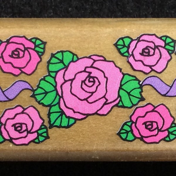 Roses Wood Mounted Rubber Stamp By Noteworthy, Flowers, Flower, Summer, Spring, Garden, Mother's Day, Birthday