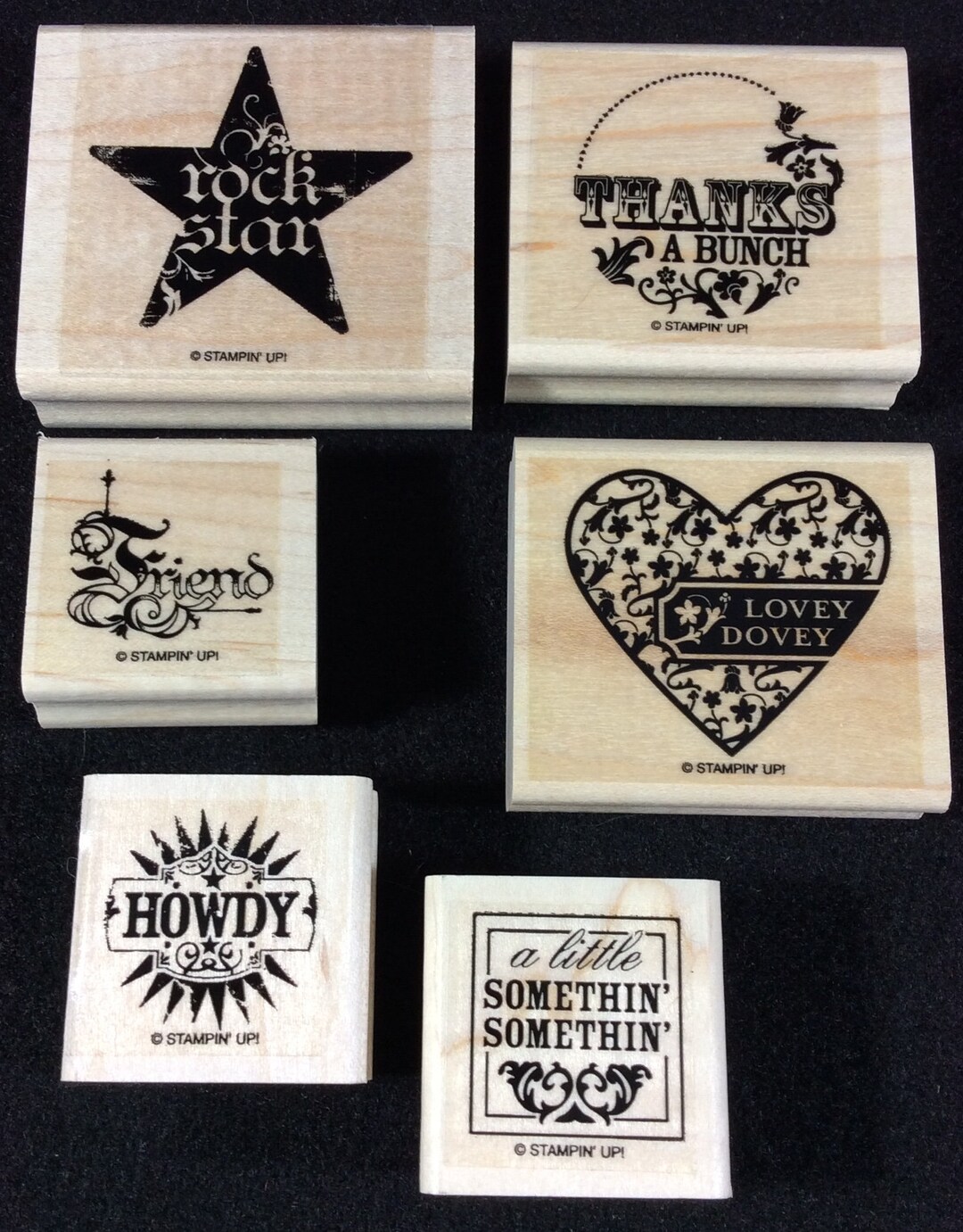 A Little Somethin' Wood Mounted Rubber Stamp Set From Stampin Up, Star ...
