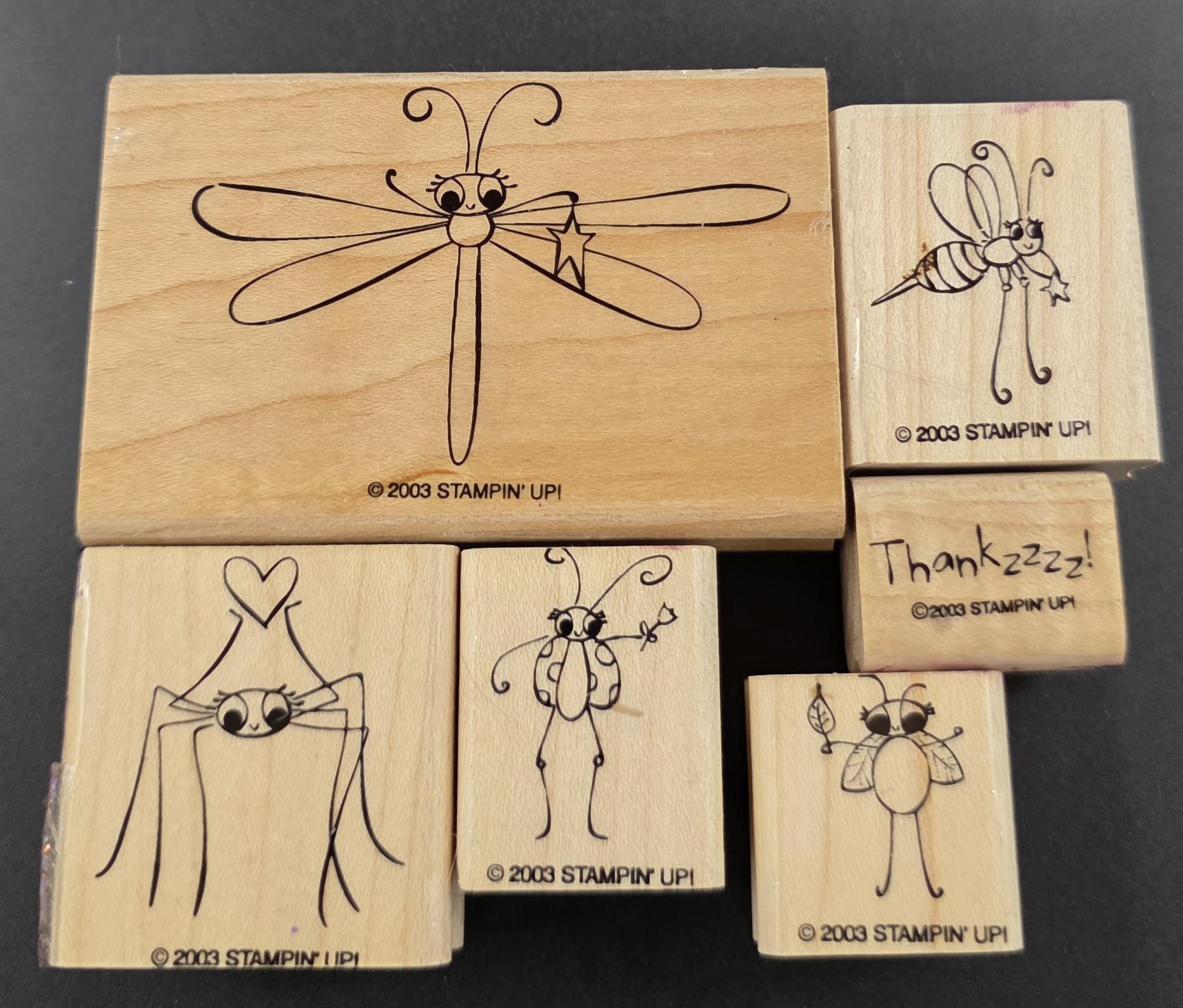 Cute as A Bug Wood Mounted Rubber Stamp Set From Stampin Up, Insects ...