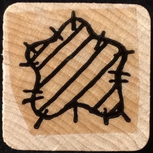 Sello de goma country rayed Star Wood Mounted Close to My Heart CTMH, Navidad, Vacaciones, 4 de julio